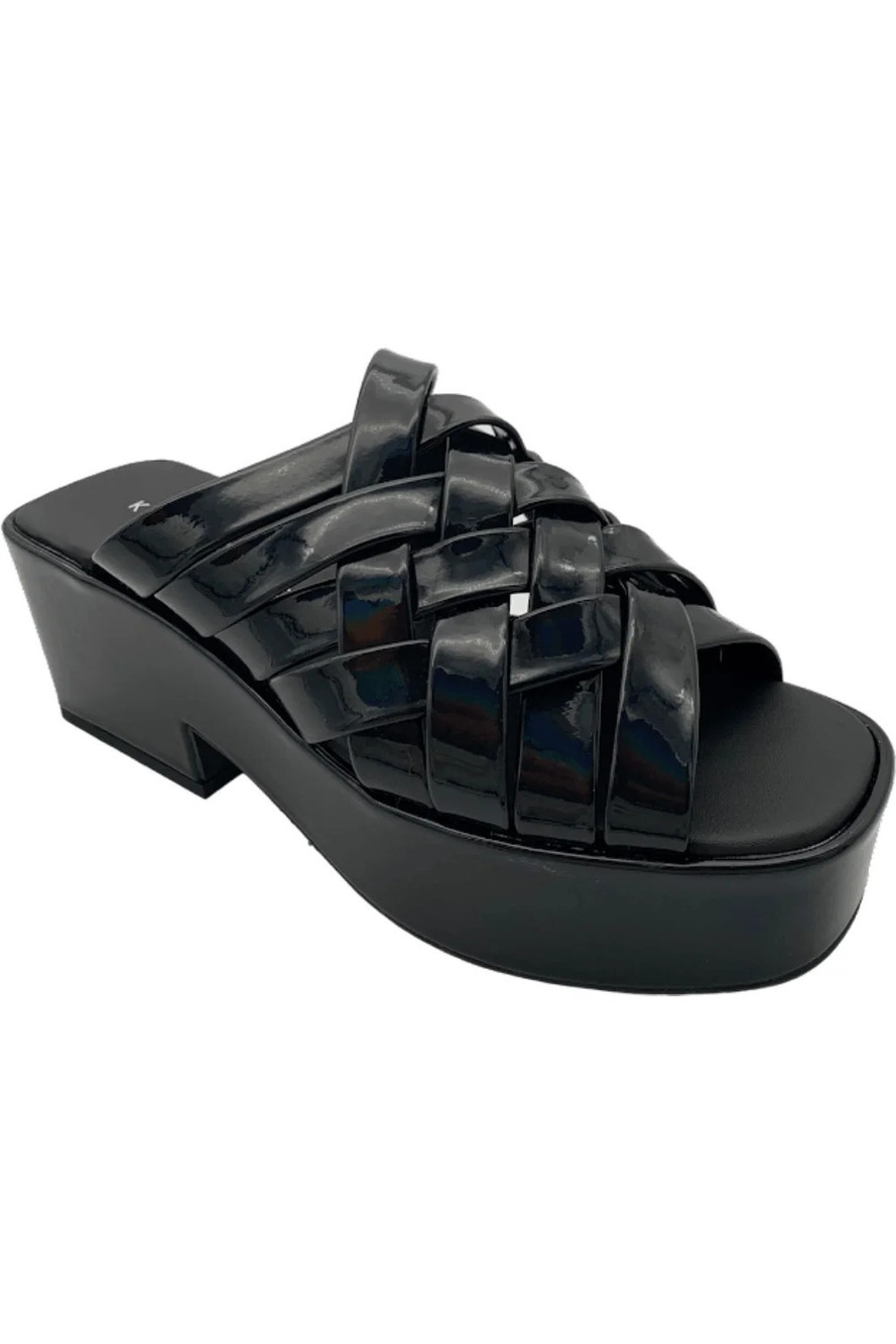 Katy Perry Criss Cross Platform Sandals The Busy Bee Black - Medium - Picture 1 of 3